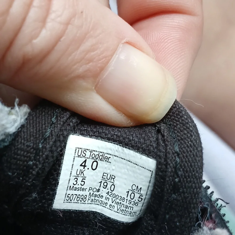 Vans size toddler